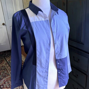 🦋 Cute Color Block Button down Blouse Size XL 🦋